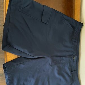 Columbia Omni-Shade Sun Protection Shorts, size 38, dark blue.